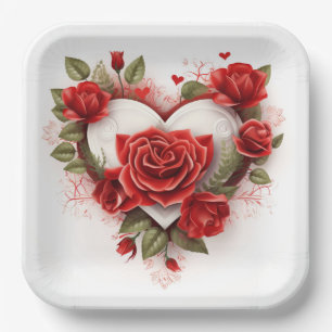 Valentinstag-Teller Serie 1-5 Pappteller