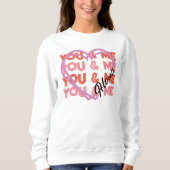 Valentinstag Text Herzlinie Sweatshirt (Vorderseite)