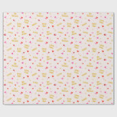 Valentinstag Text und Herz auf Creme Geschenkpapier (Flach)