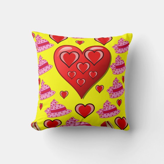 Valentinstag Throw Pillow Kissen (Vorderseite)