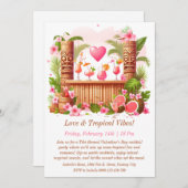 Valentinstag Tiki Cocktail Party Einladung (Vorne/Hinten)