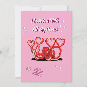 Valentinstag Tintenfisch-Herzen Feiertagskarte