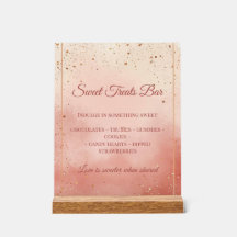 Valentinstag-Tisch-Schild – Blush-Pink & Gold