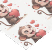 Valentinstag Tischdecke Affe Rote Herzen (Schrägansicht)