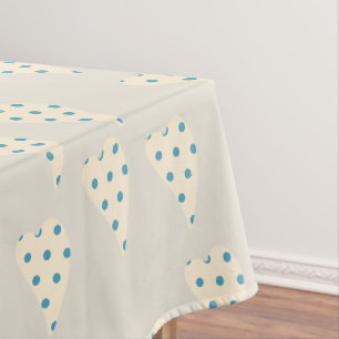 Valentinstag-Tischdecke Beige Tupfen-Herzen Tischdecke