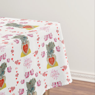 Valentinstag-Tischdecke-Elefant Tischdecke
