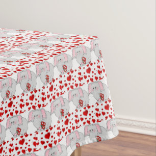 Valentinstag-Tischdecke Elefant Tischdecke