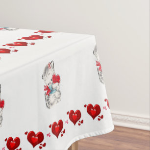 Valentinstag-Tischdecke Kätzchen Tischdecke