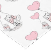 Valentinstag-Tischdecke Katze rosa Herzen Tischdecke (Schrägansicht)