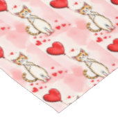 Valentinstag-Tischdecke Katze Rote Herzen Tischdecke (Schrägansicht)