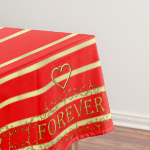 Valentinstag-Tischdecke Rot Forever Gold Tischdecke