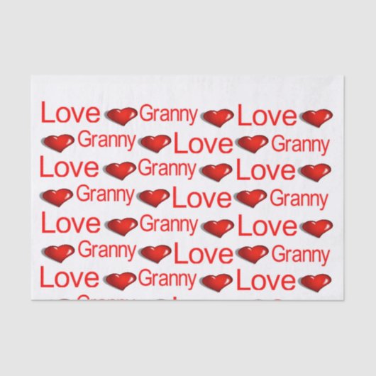 Valentinstag Tissue Liebe Granny Hearts Seidenpapier (Vorderseite)