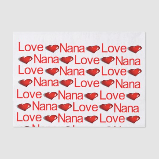 Valentinstag Tissue Liebe Nana Red Hearts Seidenpapier (Vorderseite)