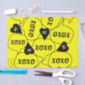 Valentinstag Tissue Xoxo Yellow Black Seidenpapier (Handwerk)