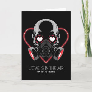 Valentinstag-Totenkopf-Gasmaske-Liebe-Romantik _6 Karte
