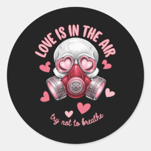 Valentinstag-Totenkopf-Gasmaske Liebe Romanze _7 Runder Aufkleber