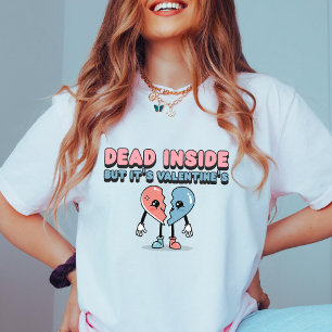 Valentinstag Toter Inside Retro Herzzerbrochen T-Shirt