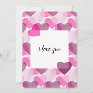 Valentinstag Transparente Herzen Rosa Errötungsmus Feiertagskarte