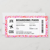 Valentinstag Travel Flight Boarding Pass Feiertagskarte (Vorderseite)
