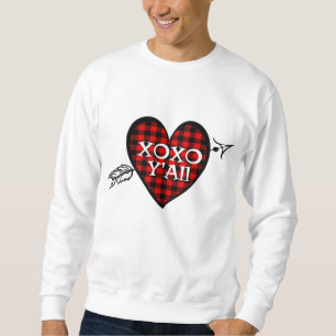 Valentinstag TRed Buffalo Karierte Liebe Herzstück Sweatshirt