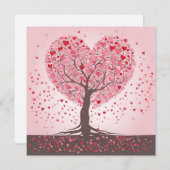 Valentinstag Tree Hearts Feiertagskarte (Vorne/Hinten)