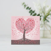 Valentinstag Tree Hearts Feiertagskarte (Stehend Vorderseite)