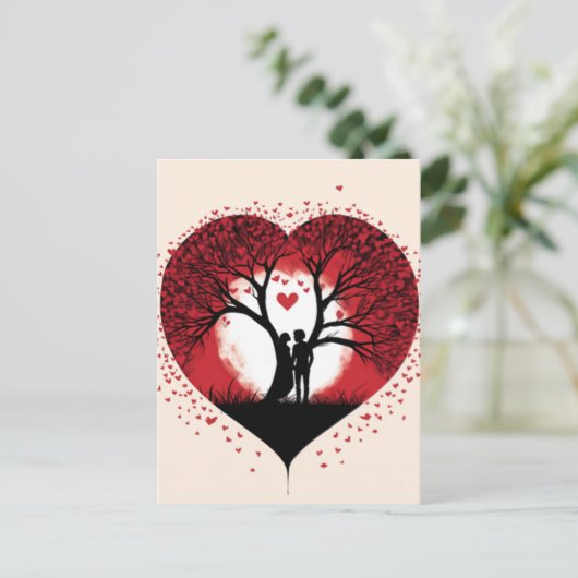 Valentinstag Tree of heart Postkarte (Stehend Vorderseite)