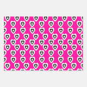 Valentinstag Triple Hearts Neon Pattern Geschenkpapier Set (Vorderseite 3)