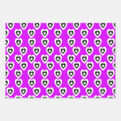 Valentinstag Triple Hearts Neon Pattern Geschenkpapier Set (Vorderseite)