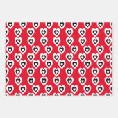 Valentinstag Triple Hearts Tile Rosa Muster Geschenkpapier Set (Vorderseite 2)