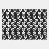 Valentinstag Triple Hearts Tile Rosa Muster Geschenkpapier Set (Vorderseite)