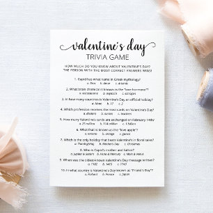 Valentinstag Trivia mit Answers Game Card Einladung