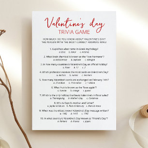 Valentinstag-Trivia mit Antworten Spielkarte Einladung