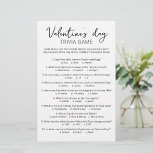 Valentinstag Trivia Spiel mit Antworten