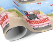 Valentinstag-Truck Geschenkpapier (Rolleneckpunkt)