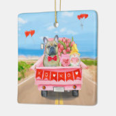 Valentinstag-Truck Keramikornament (Links)