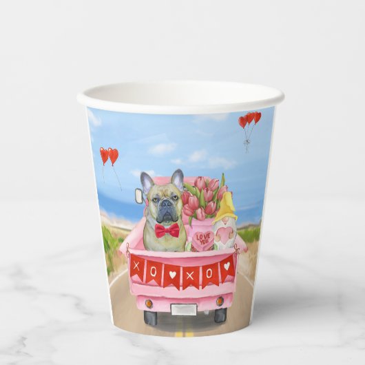 Valentinstag-Truck Pappbecher (Vorderseite)