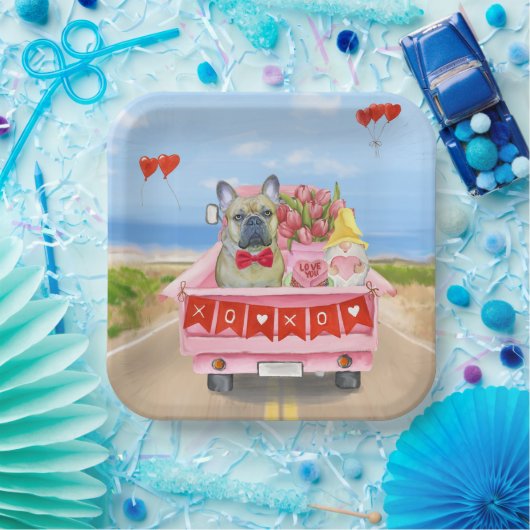 Valentinstag-Truck Pappteller (Party)