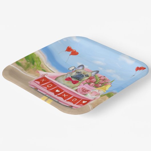 Valentinstag-Truck Pappteller (Gewinkelt)