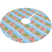 Valentinstag-Truck Polyester Weihnachtsbaumdecke (Schrägansicht)