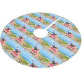 Valentinstag-Truck Polyester Weihnachtsbaumdecke (Schrägansicht)