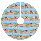 Valentinstag-Truck Polyester Weihnachtsbaumdecke (Vorderseite)