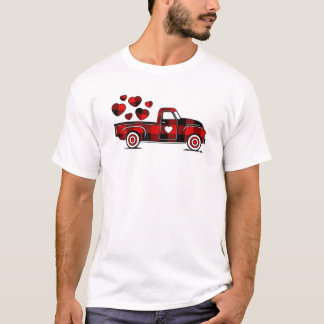 Valentinstag Truck Red Buffalo Kariert Herzfunktio T-Shirt