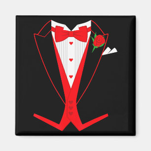 Valentinstag-Tuxedo-Rot-Schleife-Kostüm für Herren Magnet