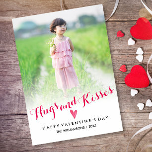 Valentinstag Umarmungen Küsse Herzen Familienfoto Feiertagskarte