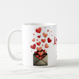 Valentinstag-Umschlag-Design "Love You" Kaffeetasse