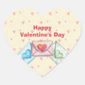 Valentinstag-Umschlag Herz-Aufkleber (Vorderseite)
