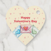 Valentinstag-Umschlag und Herzen Geschenkanhänger (Rückseite)