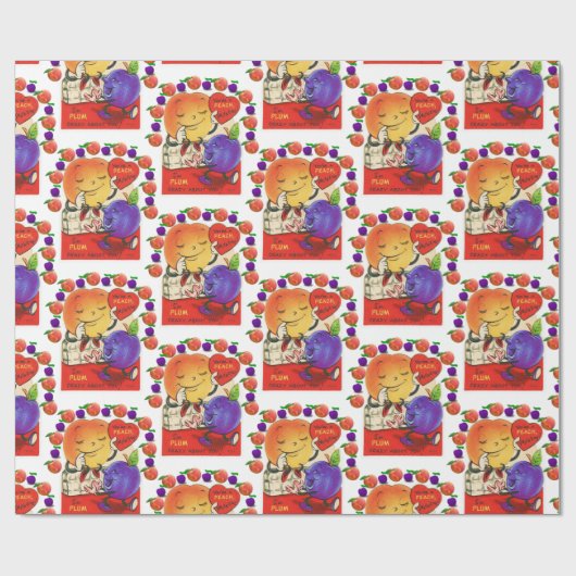 Valentinstag Umschlagpapier Vintag Pfirsichpflaume Geschenkpapier (Flach)