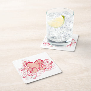 Valentinstag-Untersetzer Rechteckiger Pappuntersetzer